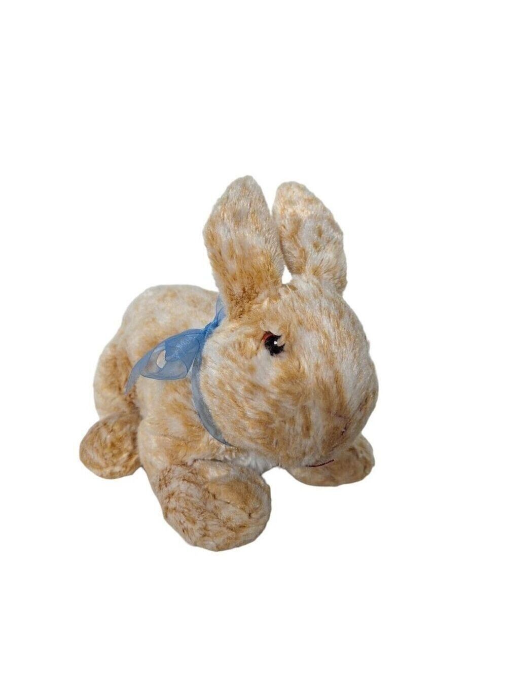 Easter Bunny Rabbit Plush Stuffed Animal Brown White 9.5 Inch